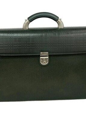 Burberry LONDON - Dark Green Leather Business Bag